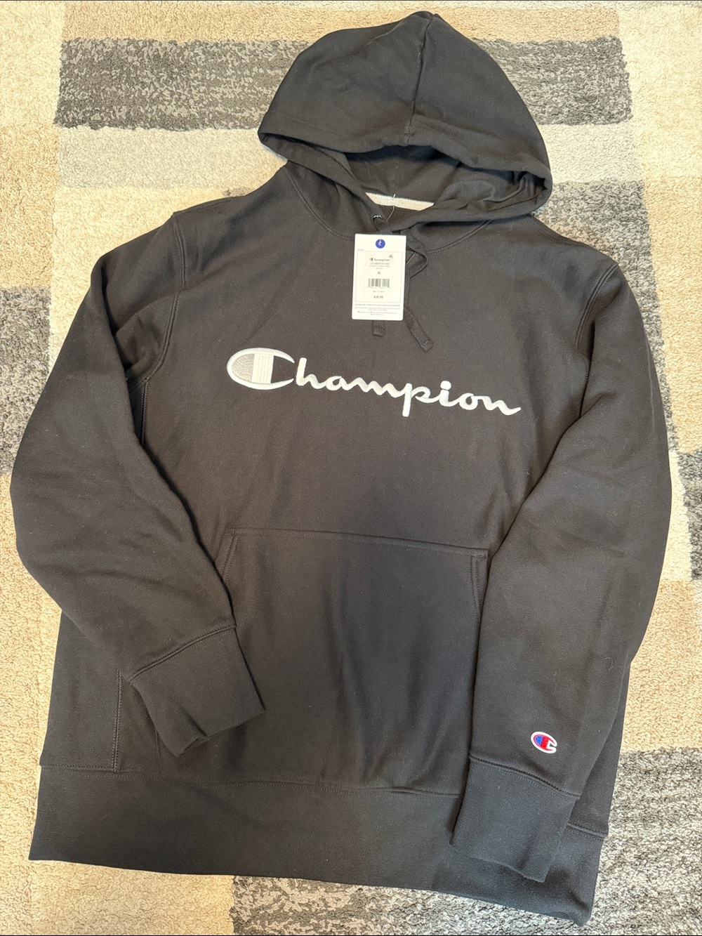 Men’s Champion hoodie sweatshirt, black, size XL NWT!